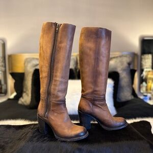 Freebird by Steven “Beau” Tall Leather Boots | Cognac Brown | Size 9